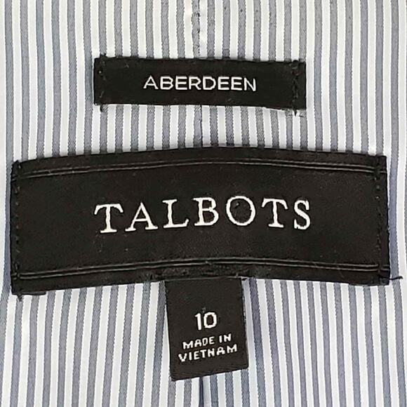 Talbots Blazer Jacket Womens Size 10 Stretch Knit Button Blue Lined Aberdeen - Picture 7 of 9